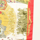 HERMES Carre 90 Scarf ""SANSSOUCY"" Silk Red Auth hk2695-7