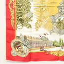 HERMES Carre 90 Scarf ""SANSSOUCY"" Silk Red Auth hk2695-8