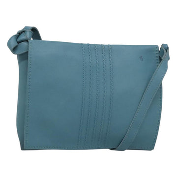 HERMES Shoulder Bag Leather Blue Auth hk2696