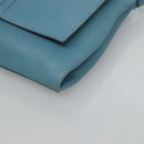 HERMES Shoulder Bag Leather Blue Auth hk2696-9