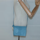 HERMES Shoulder Bag Leather Blue Auth hk2696-20