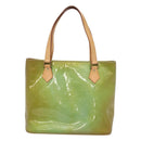 LOUIS VUITTON Monogram Vernis Houston Hand Bag Baby Blue M91005 LV Auth hk2703-13