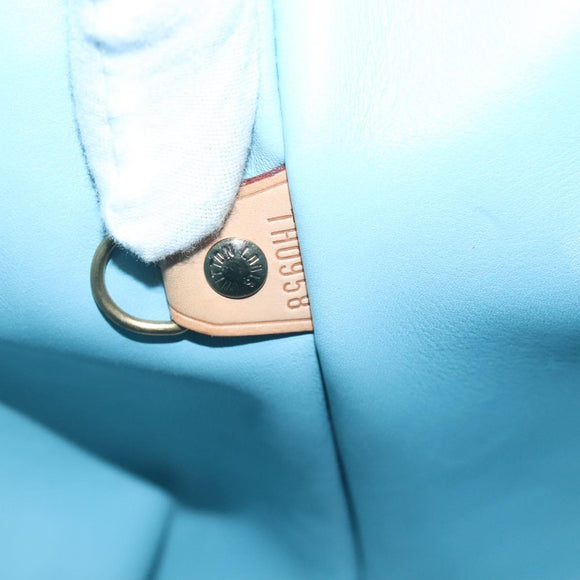 LOUIS VUITTON Monogram Vernis Houston Hand Bag Baby Blue M91005 LV Auth hk2703