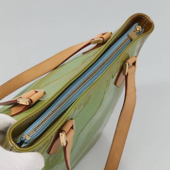 LOUIS VUITTON Monogram Vernis Houston Hand Bag Baby Blue M91005 LV Auth hk2703