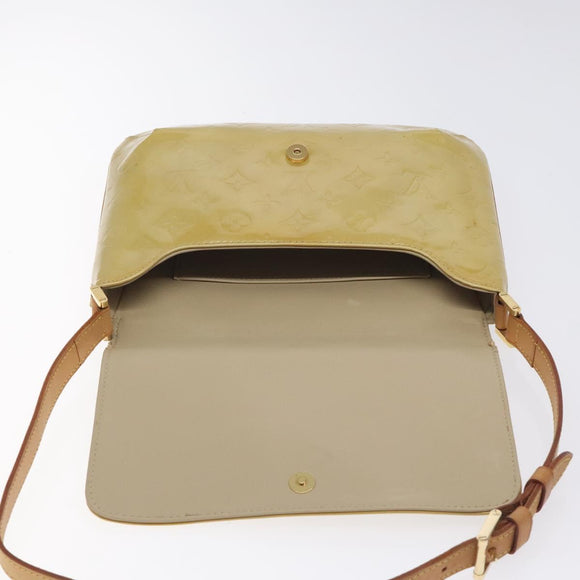 LOUIS VUITTON Monogram Vernis Thompson Street Bag Beige M91301 LV Auth hk2712