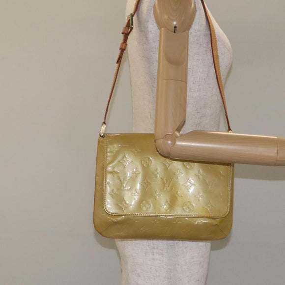 LOUIS VUITTON Monogram Vernis Thompson Street Bag Beige M91301 LV Auth hk2712