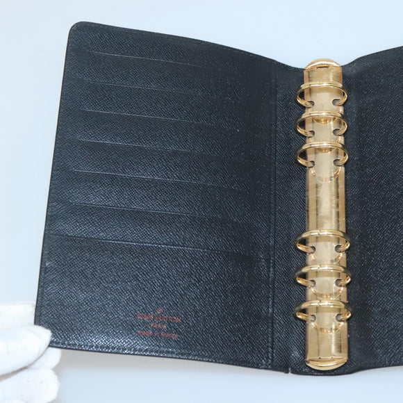 LOUIS VUITTON Epi Agenda MM Day Planner Cover Black R20042 LV Auth hk2714