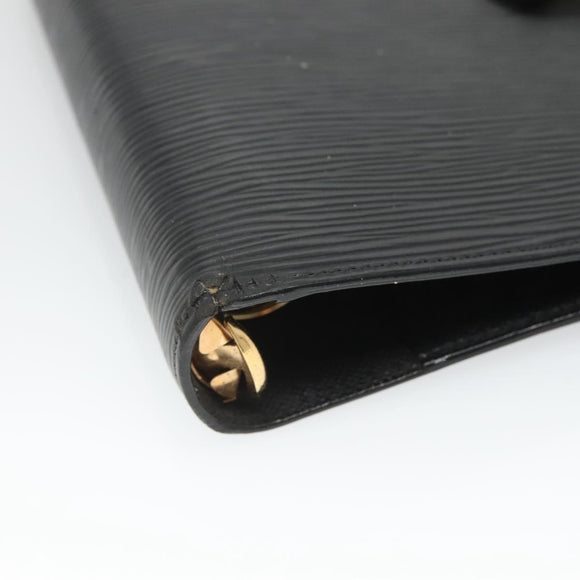 LOUIS VUITTON Epi Agenda MM Day Planner Cover Black R20042 LV Auth hk2714
