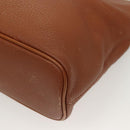 Burberrys Tote Bag Leather Brown Gold Auth hk2727-15