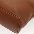 Burberrys Tote Bag Leather Brown Gold Auth hk2727-9