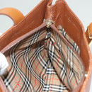 Burberrys Tote Bag Leather Brown Gold Auth hk2727-17