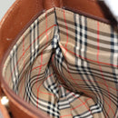 Burberrys Tote Bag Leather Brown Gold Auth hk2727-18