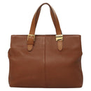 Burberrys Tote Bag Leather Brown Gold Auth hk2727-13