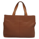 Burberrys Tote Bag Leather Brown Gold Auth hk2727-2