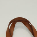 Burberrys Tote Bag Leather Brown Gold Auth hk2727-8