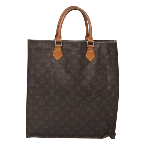 LOUIS VUITTON Monogram Sac Plat Hand Bag M51140 LV Auth hk2749