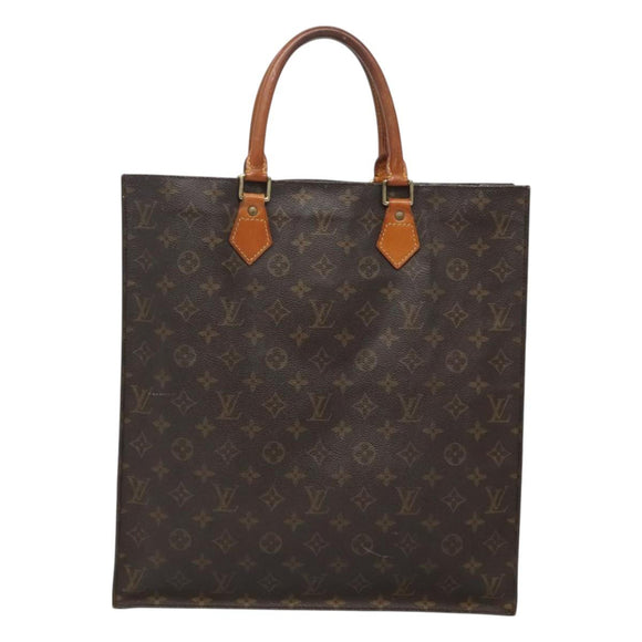 LOUIS VUITTON Monogram Sac Plat Hand Bag M51140 LV Auth hk2749