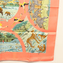 HERMES Carre 90 Scarf ""TANZANIE"" Silk Pink Auth hk2777-10