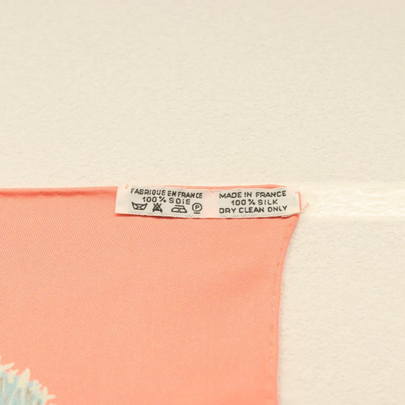HERMES Carre 90 Scarf ""TANZANIE"" Silk Pink Auth hk2777