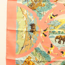 HERMES Carre 90 Scarf ""TANZANIE"" Silk Pink Auth hk2777-5