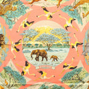 HERMES Carre 90 Scarf ""TANZANIE"" Silk Pink Auth hk2777-6