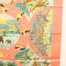 HERMES Carre 90 Scarf ""TANZANIE"" Silk Pink Auth hk2777-7