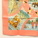 HERMES Carre 90 Scarf ""TANZANIE"" Silk Pink Auth hk2777-8