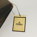 FENDI Pecan Canvas Pouch Black Brown gold Auth hk2781-12