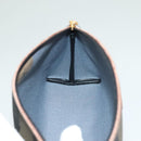 FENDI Pecan Canvas Pouch Black Brown gold Auth hk2781-17