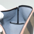 FENDI Pecan Canvas Pouch Black Brown gold Auth hk2781-18