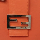 FENDI Mamma Baguette Shoulder Bag Nylon Orange Silver Auth hk2782-15