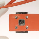 FENDI Mamma Baguette Shoulder Bag Nylon Orange Silver Auth hk2782-16