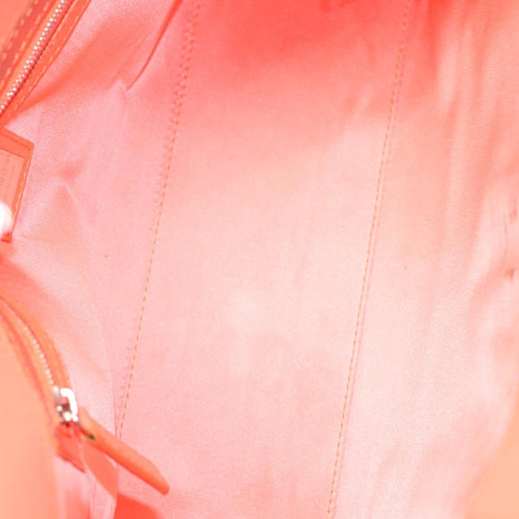 FENDI Mamma Baguette Shoulder Bag Nylon Orange Silver Auth hk2782