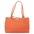 FENDI Mamma Baguette Shoulder Bag Nylon Orange Silver Auth hk2782-3