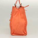 FENDI Mamma Baguette Shoulder Bag Nylon Orange Silver Auth hk2782-4