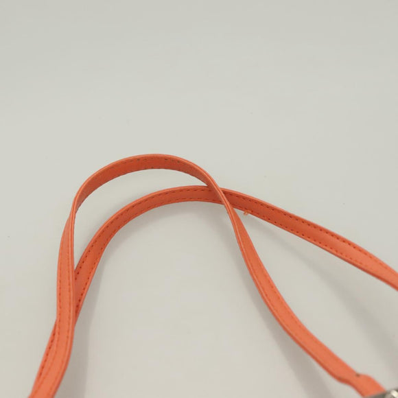 FENDI Mamma Baguette Shoulder Bag Nylon Orange Silver Auth hk2782