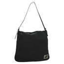 FENDI Shoulder Bag Nylon Black Silver Auth hk2783-1
