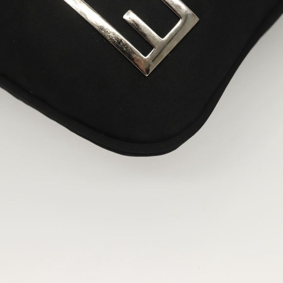 FENDI Shoulder Bag Nylon Black Silver Auth hk2783