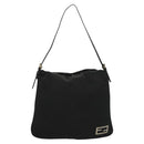FENDI Shoulder Bag Nylon Black Silver Auth hk2783-13