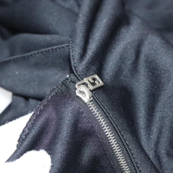 FENDI Shoulder Bag Nylon Black Silver Auth hk2783