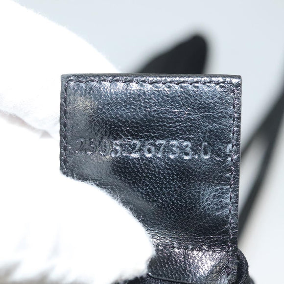 FENDI Shoulder Bag Nylon Black Silver Auth hk2783