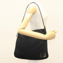 FENDI Shoulder Bag Nylon Black Silver Auth hk2783-23