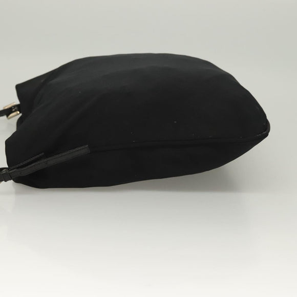 FENDI Shoulder Bag Nylon Black Silver Auth hk2783