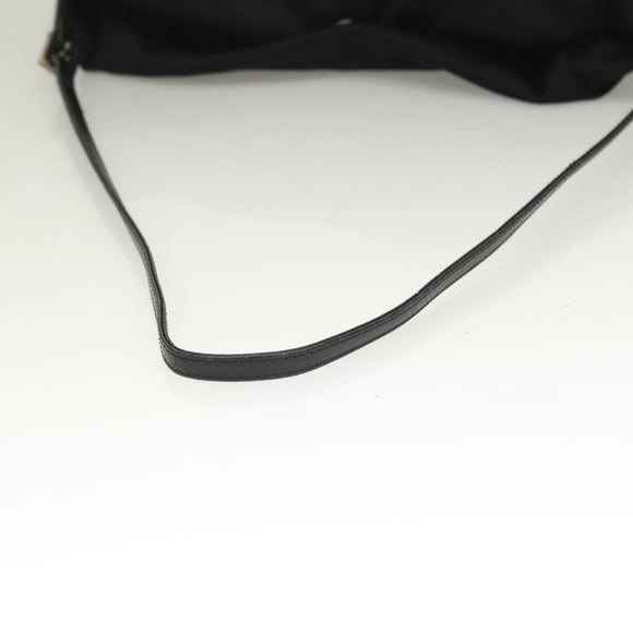 FENDI Shoulder Bag Nylon Black Silver Auth hk2783
