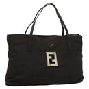 FENDI Zucca Canvas Hand Bag Black Silver Auth hk2785-1