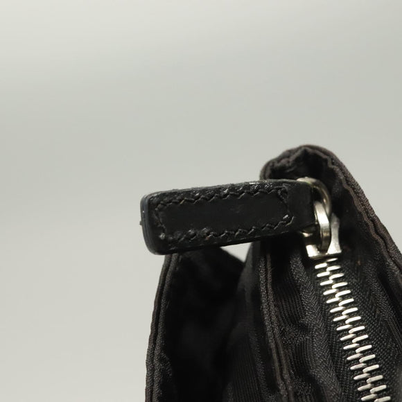 FENDI Zucca Canvas Hand Bag Black Silver Auth hk2785