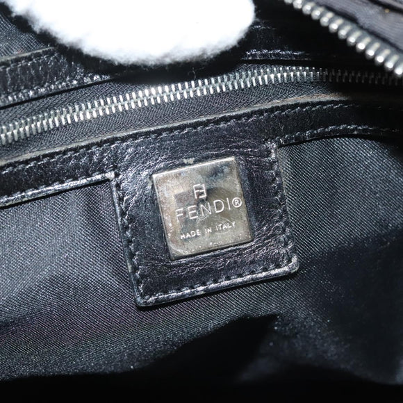 FENDI Zucca Canvas Hand Bag Black Silver Auth hk2785