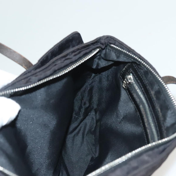 FENDI Zucca Canvas Hand Bag Black Silver Auth hk2785