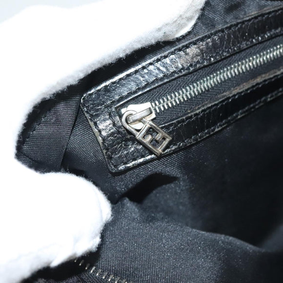 FENDI Zucca Canvas Hand Bag Black Silver Auth hk2785