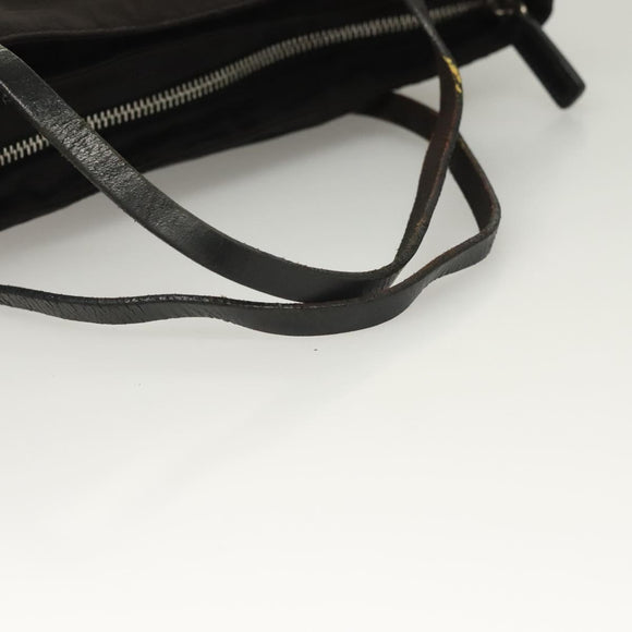 FENDI Zucca Canvas Hand Bag Black Silver Auth hk2785